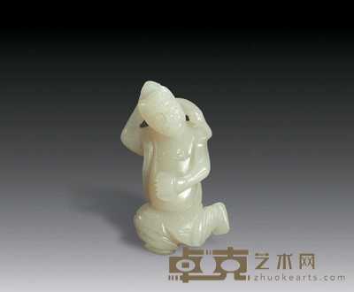 清 青白玉魁星 高5.5cm